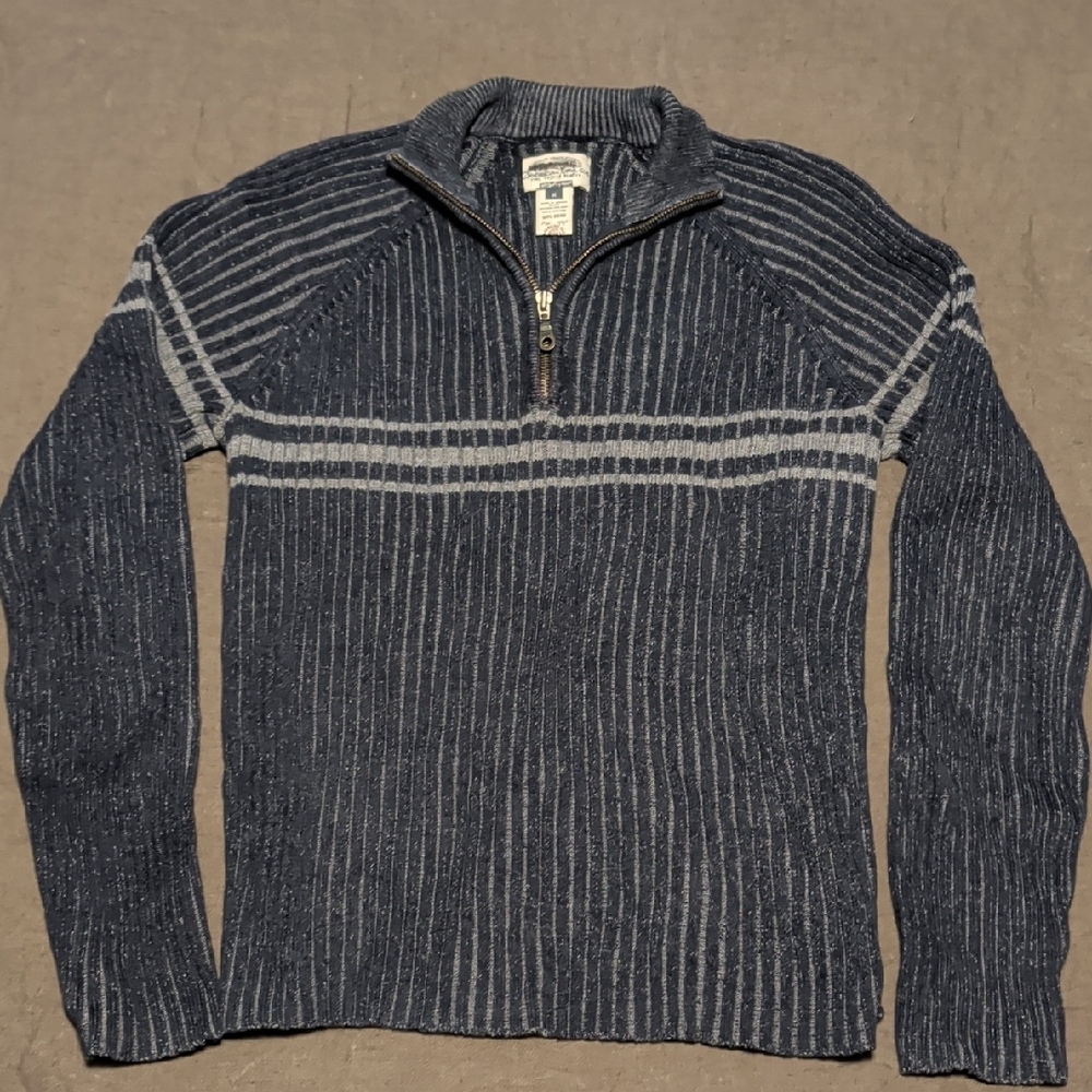 American Rag Men's Navy and Gray Zip-Up Sweater